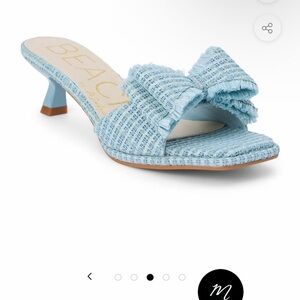 Light Blue Textured Women's Heels